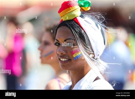A Demonstrator During The Pompeii Pride A Gay Pride Parade In The City Of Pompeii In Italy