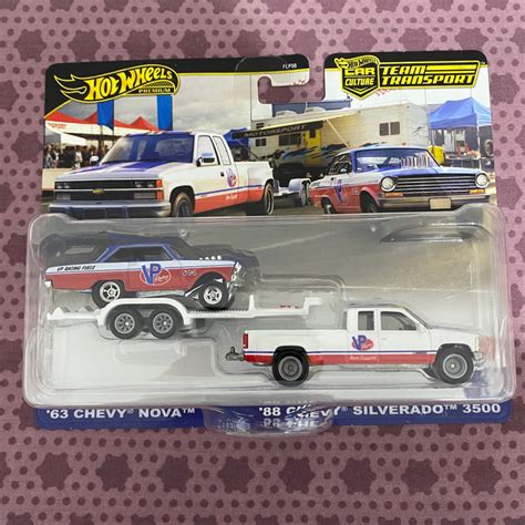 Hot Wheels Premium Team Transport Chevy Nova Chevy Silverado Shopee Malaysia