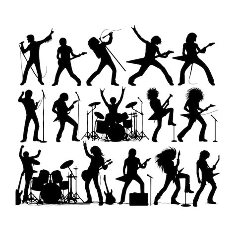 Premium Vector Silhouette Of A Band Guitarist Vector