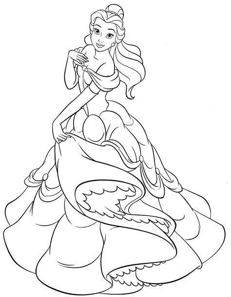 Printable Princess Belle Coloring Pages | dev.onallcylinders.com