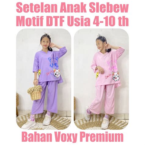 Jual Baju Setelan Anak Perempuan Motif Viral Usia 4 10 Tahun Shopee