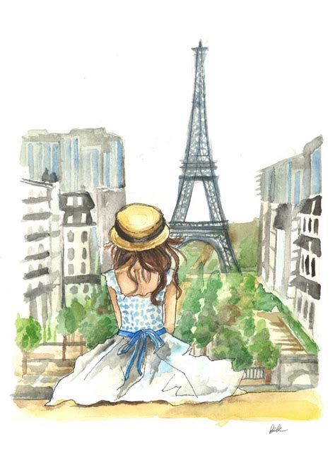 Torre Eiffel De Par S Moda Poster Acuarela Y Por Bkdesignsstudio