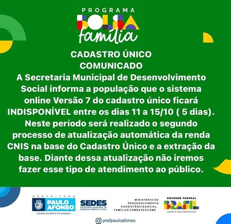 Sede Municipal Do Cadastro Único E Bolsa Família - Governo Federal comunica que Cadastro único do Programa Bolsa Família ...