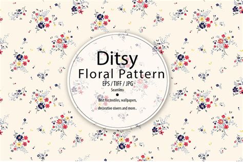 Seamless Ditsy Floral Pattern Pre Designed Photoshop Graphics