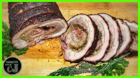 Smoked Porchetta Italian Roast Weber Kettle Rotisserie Recipe Youtube