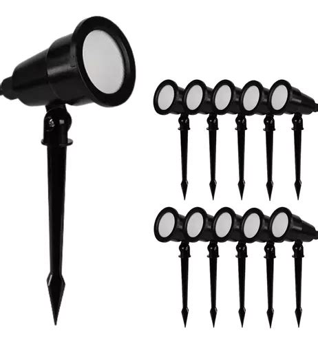 Kit 10 Luminária Espeto Jardim Cob Led Verde 7w Prova Dágua Frete grátis