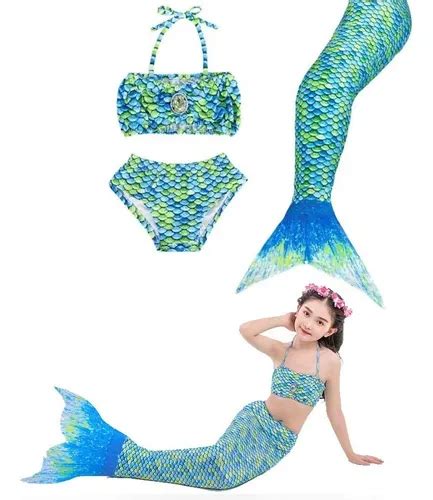 Traje De Baño De Cola De Sirena Bikini Niñas Nadar Ropa Envío gratis