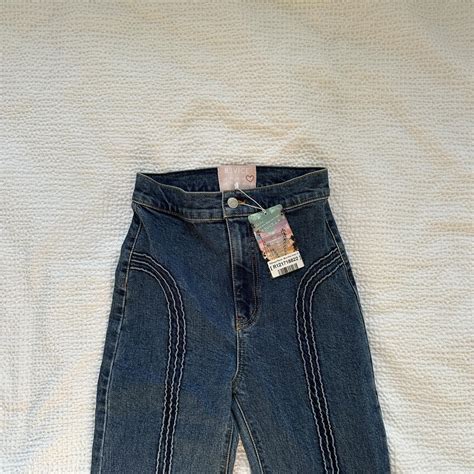 Revice Denim Rollergirl Flares In Blue Clue Wash New Depop