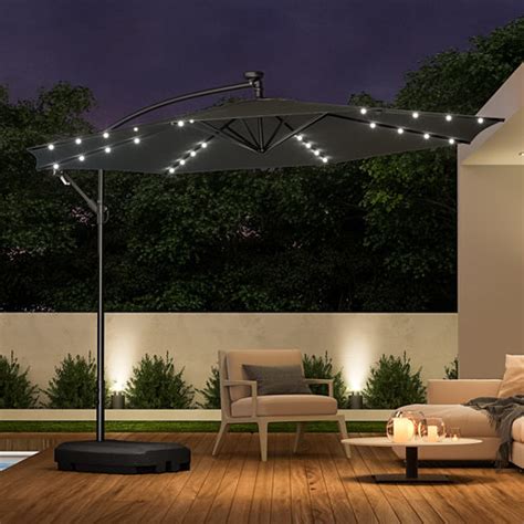 Ebern Designs Jadrian Galaxy Led Cantilever Parasol M X M