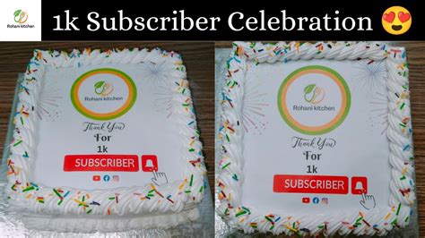 1k Subscriber 1k Subscriber Celebration Photo Cake Pineapple Cake