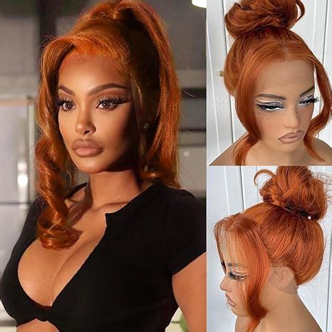 Amazon Mitimes Glueless Ginger Wig Synthetic Orange Hd Lace