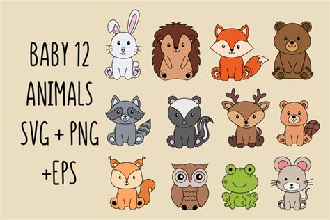 Woodland Baby Animals Svg Bundles Forest Animals