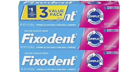 Fixodent Complete Original Denture Adhesive Cream 3 Pack Price