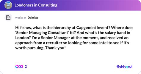 Hi Fishes What Is The Hierarchy At Capgemini Inve Fishbowl