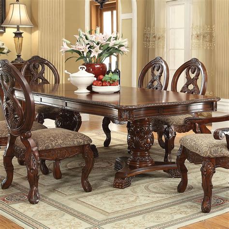 Rovledo Double Pedestal Dining Table Acme Furniture 1 Reviews Furniture Cart