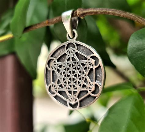 Metatron Cube Pendant Sterling Silver 925 Sacred Geometry Etsy