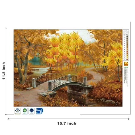 Diy D Diamond Painting By Number Kit Bridge Scenery Crystal