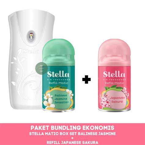 jual paket hemat stella matic box set balinese jasminestella refill