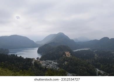 Beautiful Alpsee Lake Neuschwanstein Castle Bavaria Stock Photo ...