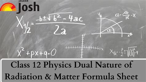 Cbse Class Physics Dual Nature Of Radiation And Matter Formula List