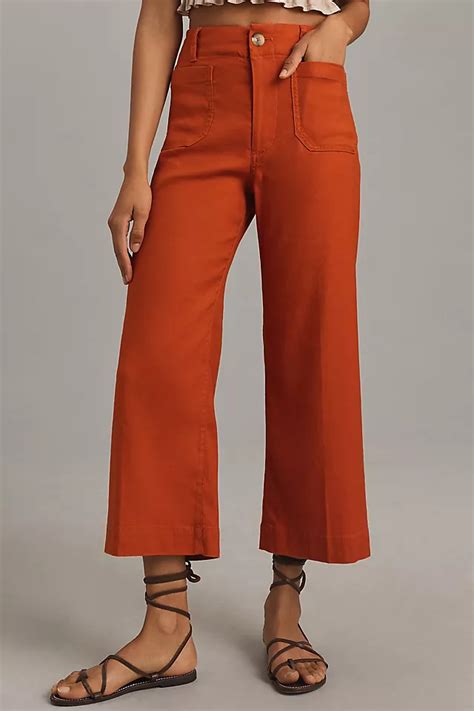 The Colette Cropped Wide Leg Pants By Maeve Linen Edition Anthropologie