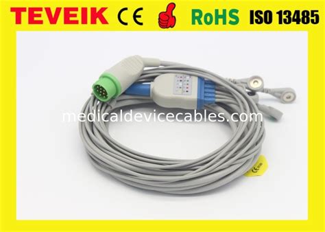 Medical Biolight Round 12pin 5leads ECG Cable With Snap For A8 Patient