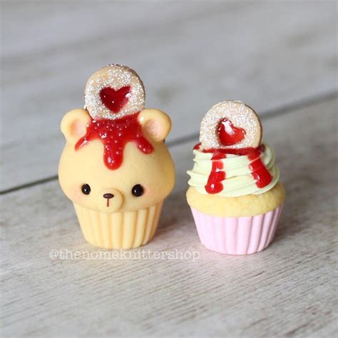 Super Adorable Raspberry Bear Cupcake Charm I Love The Polymer Clay