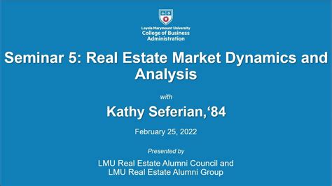 Lmu Real Estate Certificate Seminar 5 Real Estate Market Dynamics And