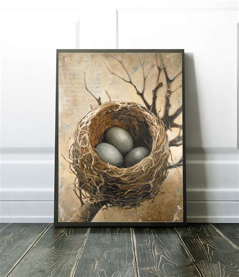 Three - Bird Nest Art by Bonnie Lecat