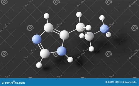 Histamine Molecule Molecular Structure Neurotransmitter Ball And