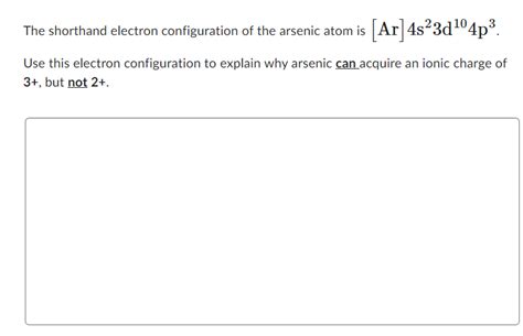 electron configuration  arsenic shorthand