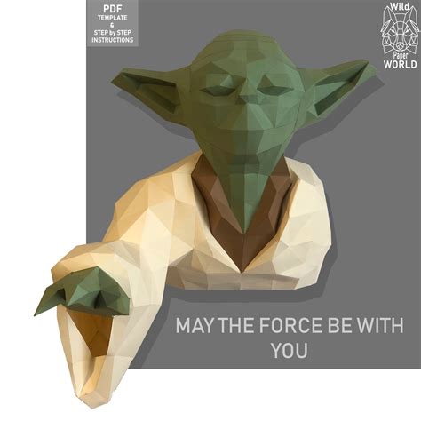 Master Yoda Papercraft Yodayoda Model 3d Paper Craft Etsy