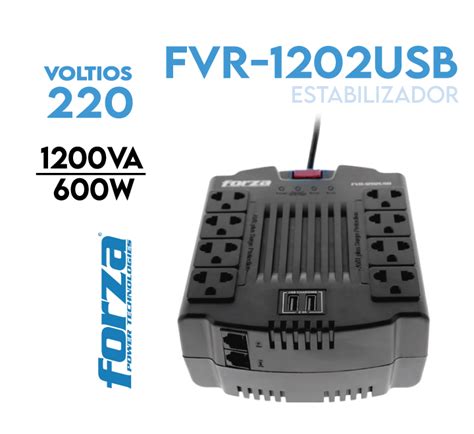 Forza FVR 1202USB Estabilizador De 8 Tomas GRUPO CENTRO TECNOLOGICO