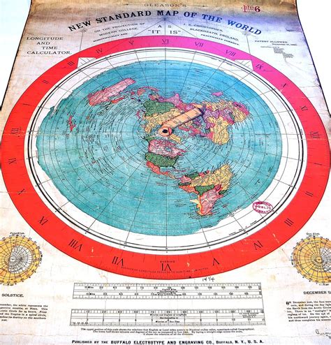 Flat Earth Póster de Gleasons New Standard Map of the World 1892 Lona