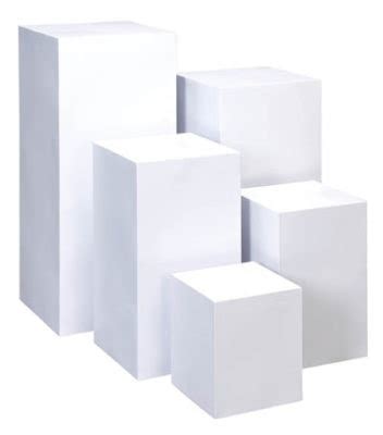 Set of 5 White Display Pedestals - Globe Imports