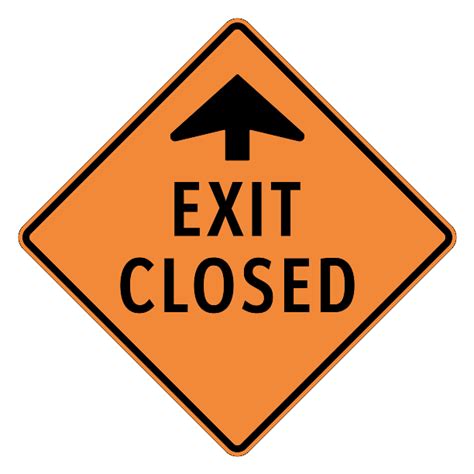 Exit Closed Ahead Highway Construction Traffic Sign Signsbc