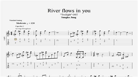 River Flows In You Yiruma Fingerstyle Guitar Free Tab And Sheet