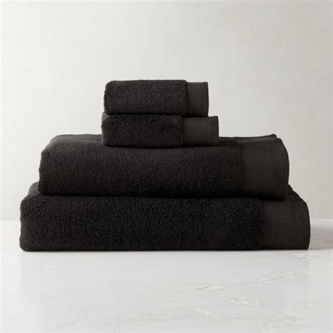 Arlow Organic Cotton Black Bath Towels | CB2