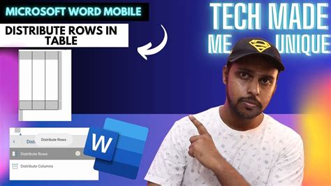 How To Distribute Rows In Table In Microsoft Word Mobile Microsoft