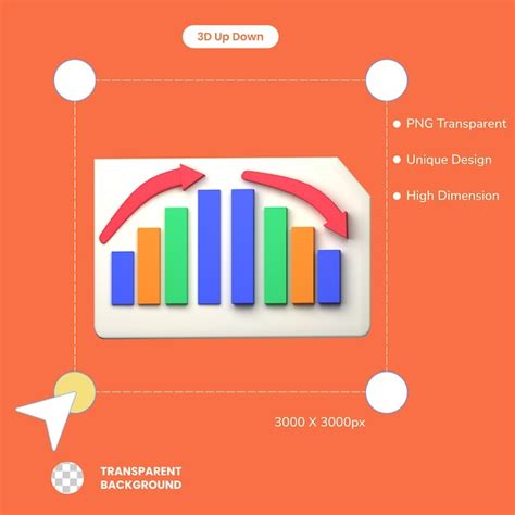 Premium Psd Graph Up Down D Business Illustration