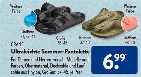 Crane Ultraleichte Sommer pantolette Angebot bei ALDI SÜD 1Prospekte de