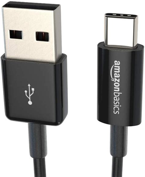 Amazonbasics Usb Type C To Usb A 20 Male Charger Cable 08 Meters Black Computers And Tech