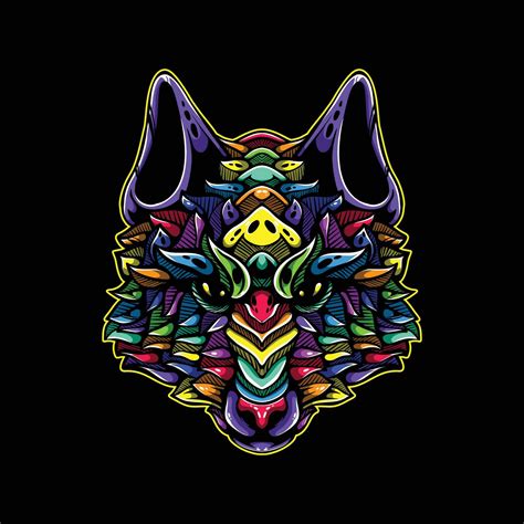 full color wolf artwork illustration 27496155 Vector Art at Vecteezy