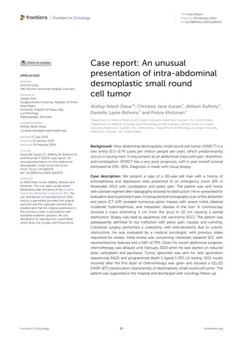 PDF Case Report An Unusual Presentation Of Intra Abdominal