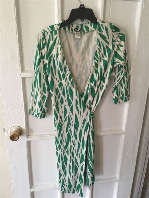 Dvf Diane Von Furstenberg Womens Classic Vintage Silk Wrap Dress Green