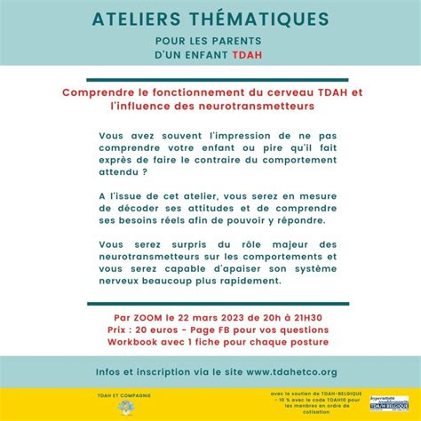 Atelier thématique pour les parents dun enfant TDA H Comprendre le