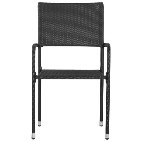 Outdoor Dining Chairs 6 pcs Poly Rattan Black - Relax Outdoors