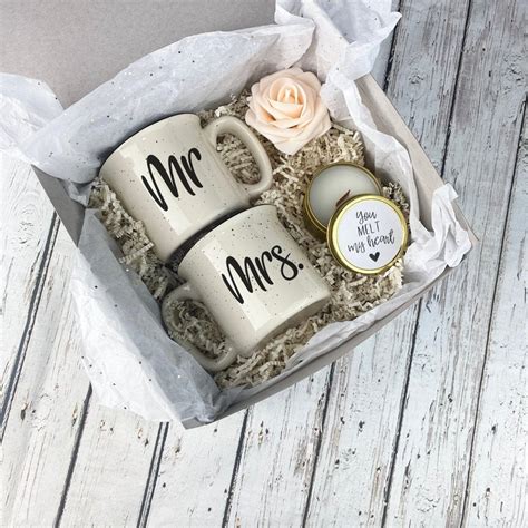 Housewarming Gift Basket Mr And Mrs Mugs Personalized Couples Gift