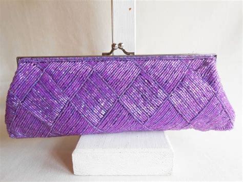 Evening Clutch Purple Evening Bag Party Clutch Purple Bead Etsy Evening Bags Bags Purple