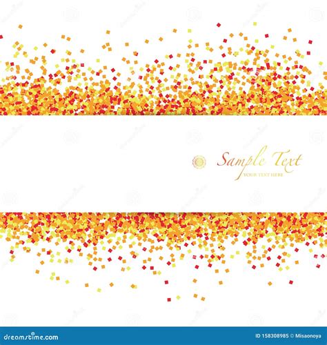 Orange and Red Glitter Material Scattered White Background Stock Vector ...